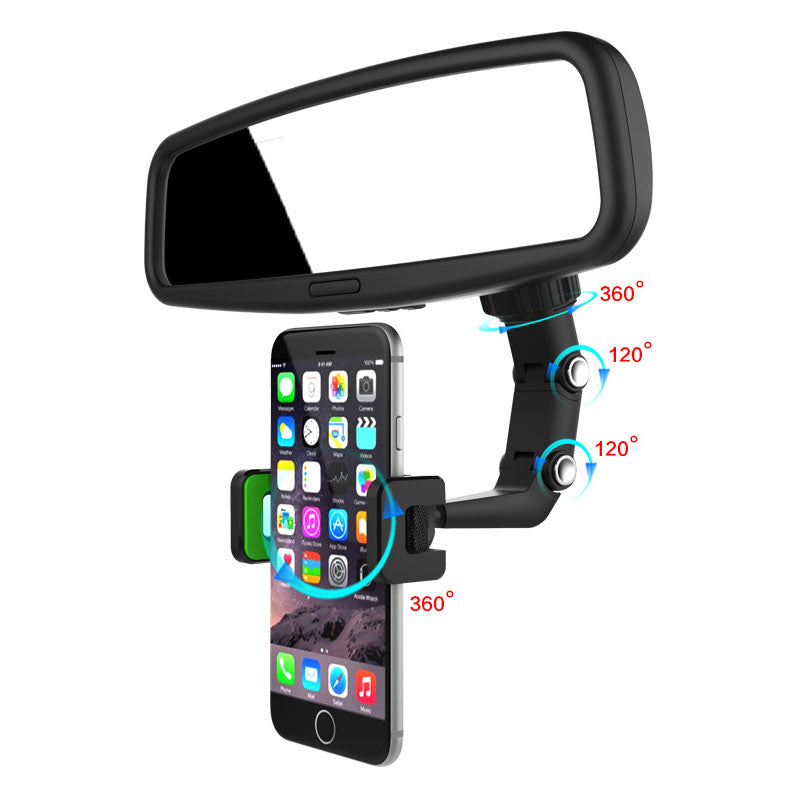 360 Adjustable Phone Holder | Rear-View Mirror Mounted