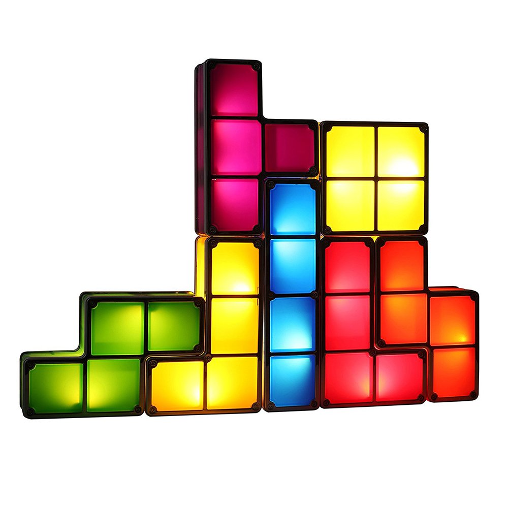 TetraLamp | Tetra Puzzle Game Lights | 7 Interlocking Shapes | Retro Game Inspired