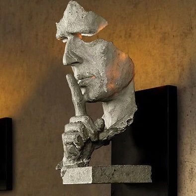 The Silent Mask | Wall Sconce Lamp Statuette